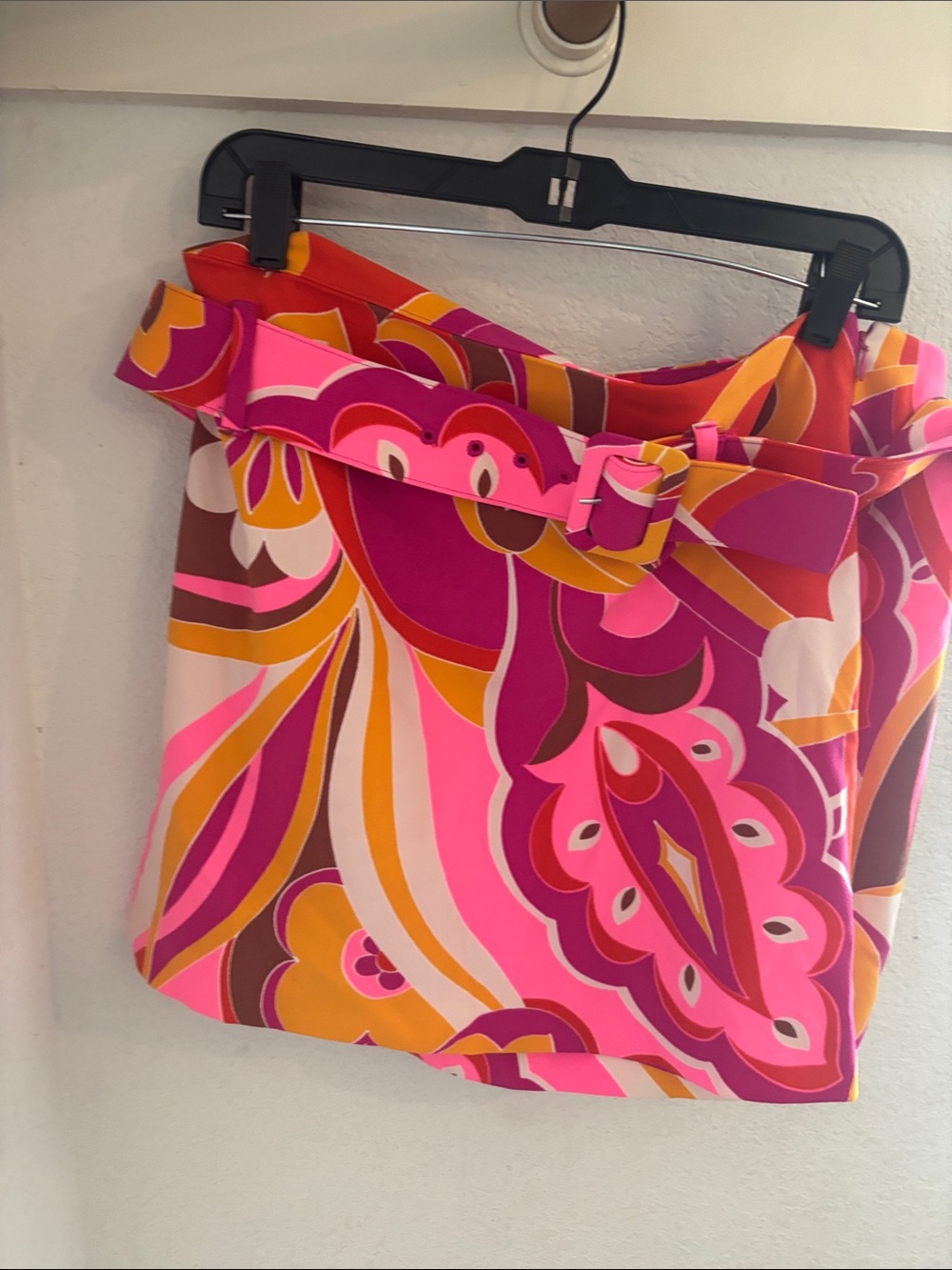Express Multicolor Psychedelic Print Mini Skirt - Pink, Orange, Purple